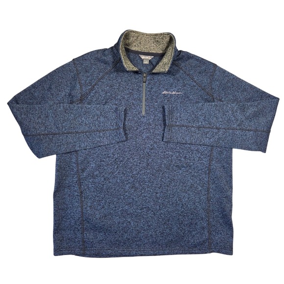 Eddie Bauer Other - Eddie Bauer Men XL Blue Heather 1/4 Zip Pullover Long Sleeve Outdoors Hiker Gorp